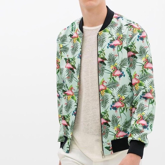 Flamingo Paradise Bomber Jacket. - Picture 2 of 4